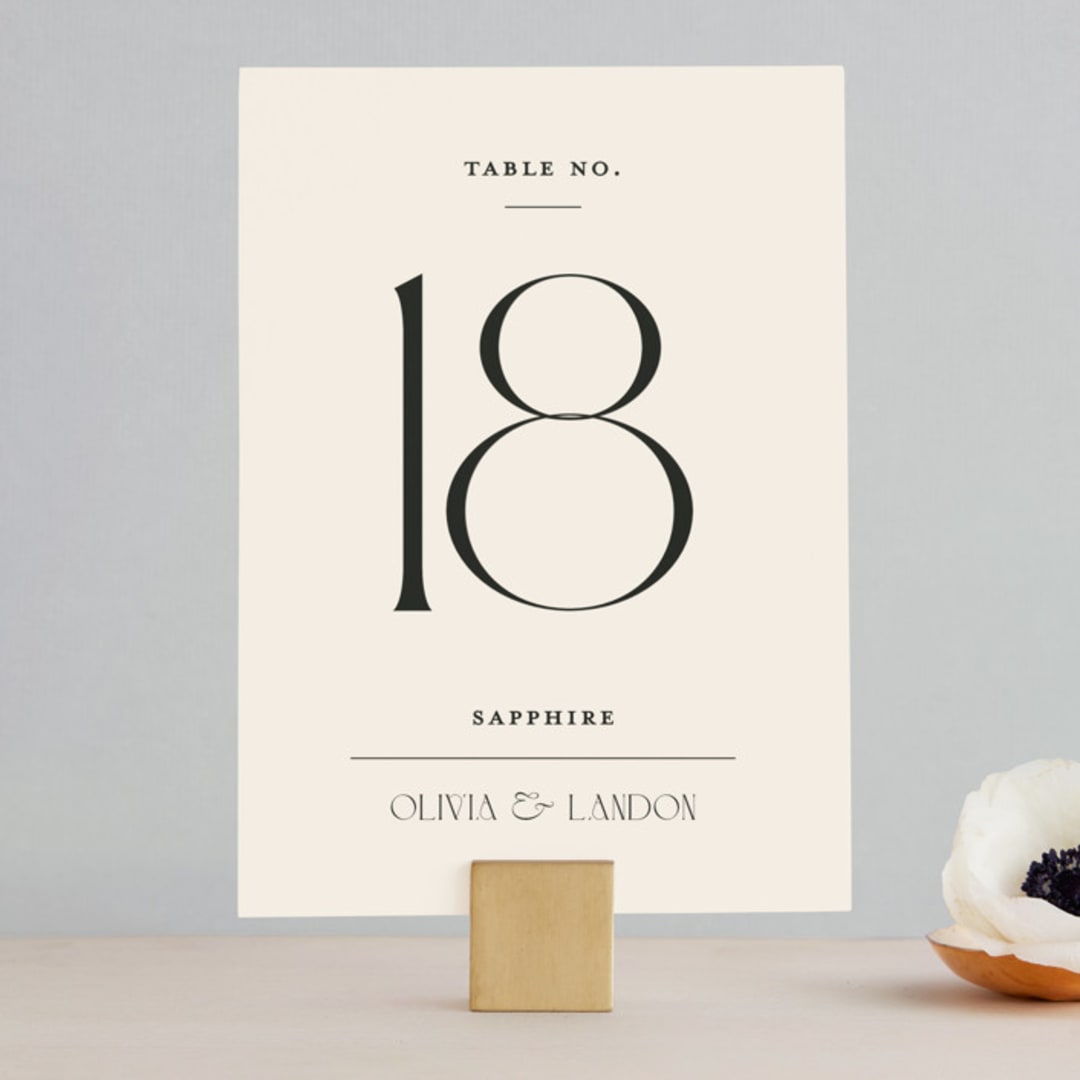 "The Manor" - Table Numbers in Buff by Pixel and Hank - Front