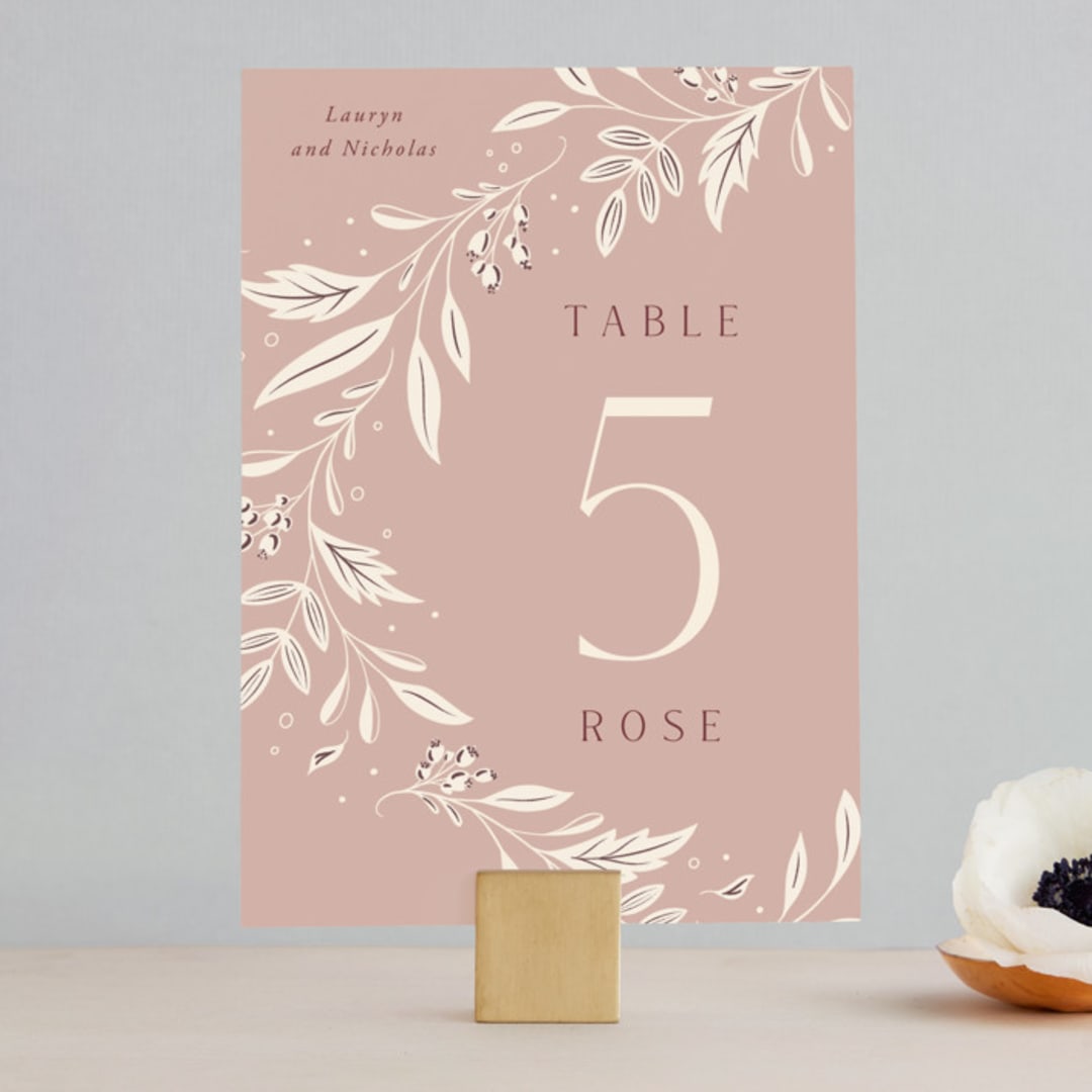 "Moment" - Table Numbers in Rose by Erin German - Front
