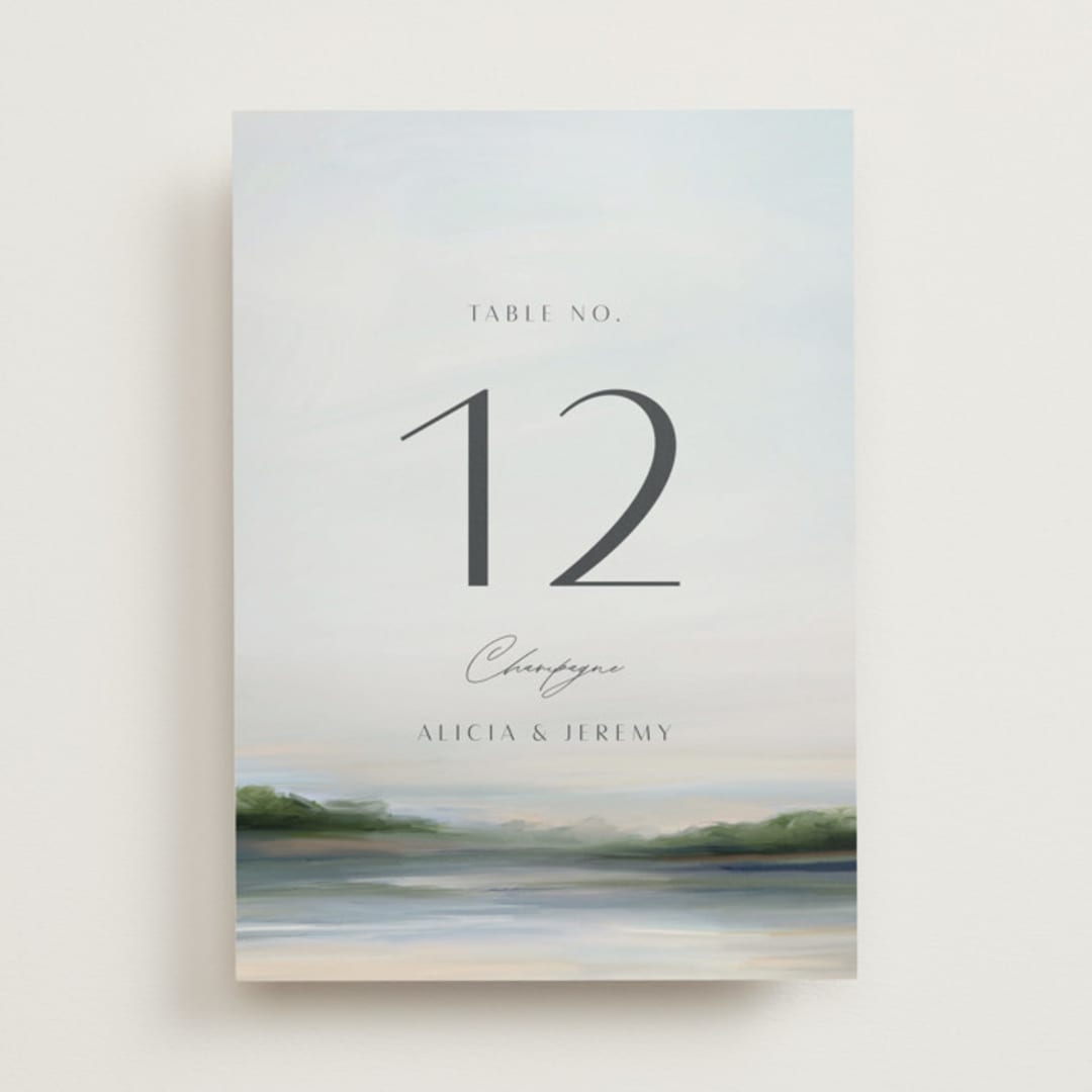 "Calm Water" - Table Numbers in Sky by Nicole Walsh - Front