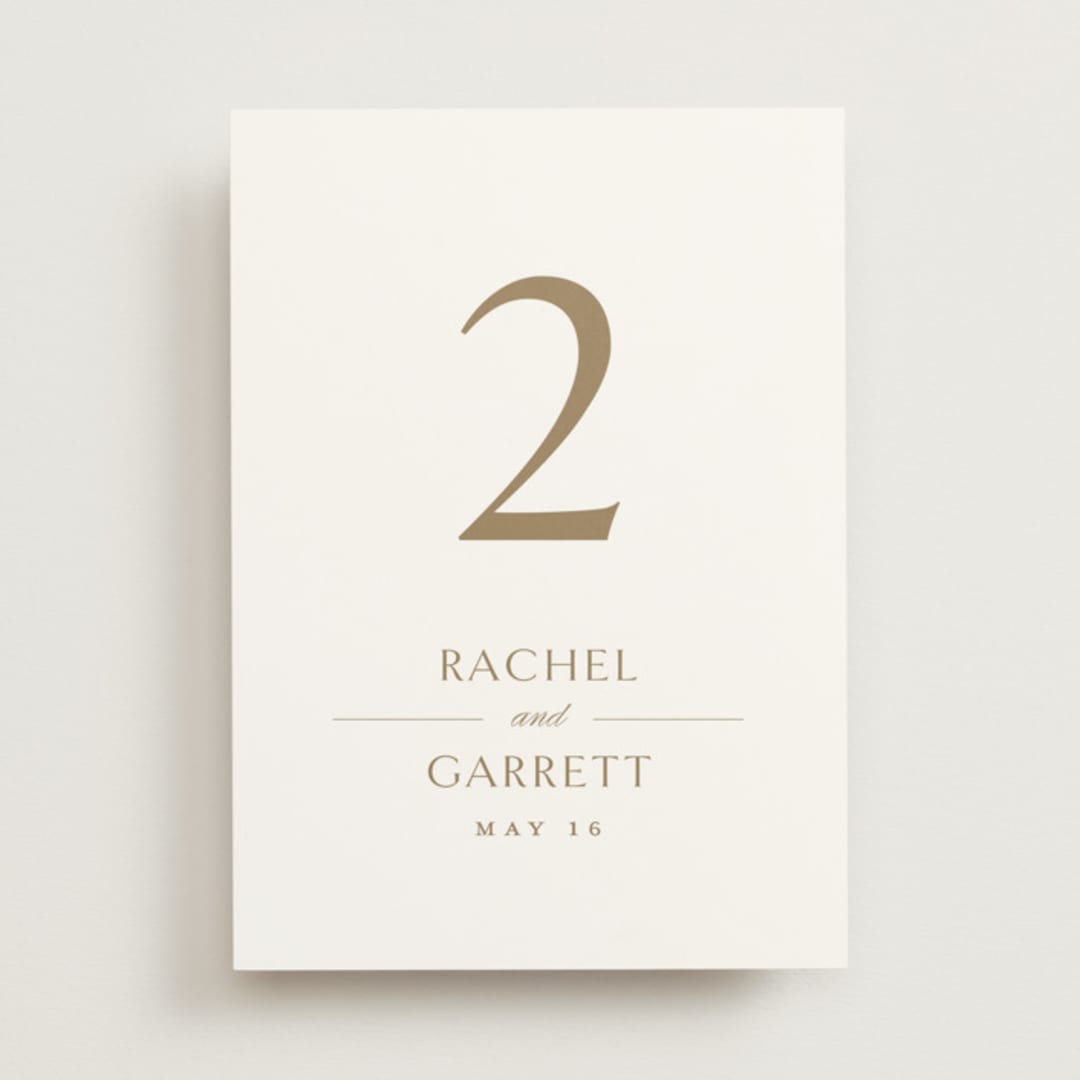 "Soft Sprigs" - Table Numbers in Champagne by Jennifer Postorino - Front