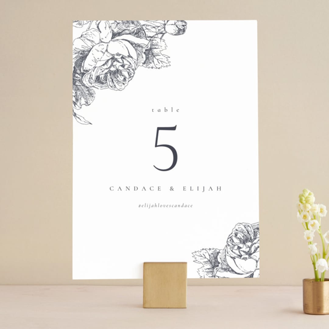 "Delicate" - Table Numbers in Pearl by Emily Sabol Goss - Front