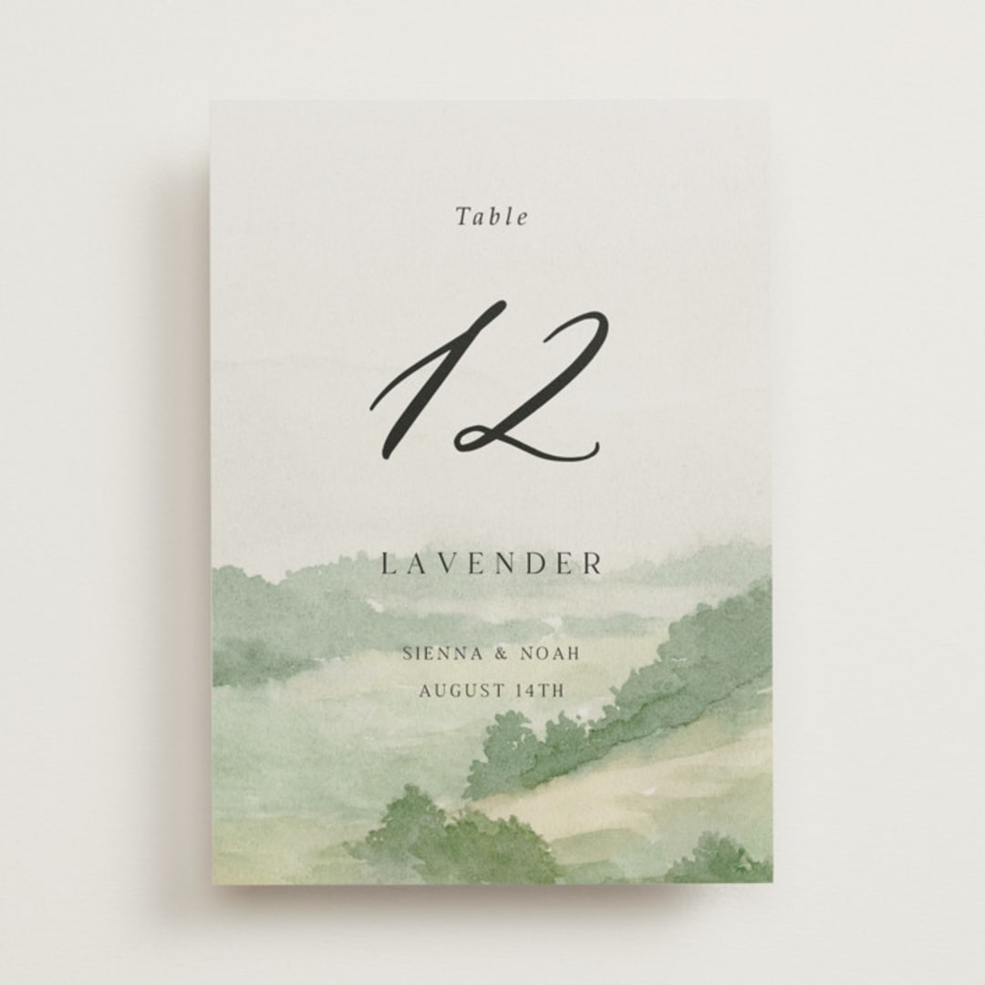 "The Vow" - Table Numbers in Meadow by Elly - Front