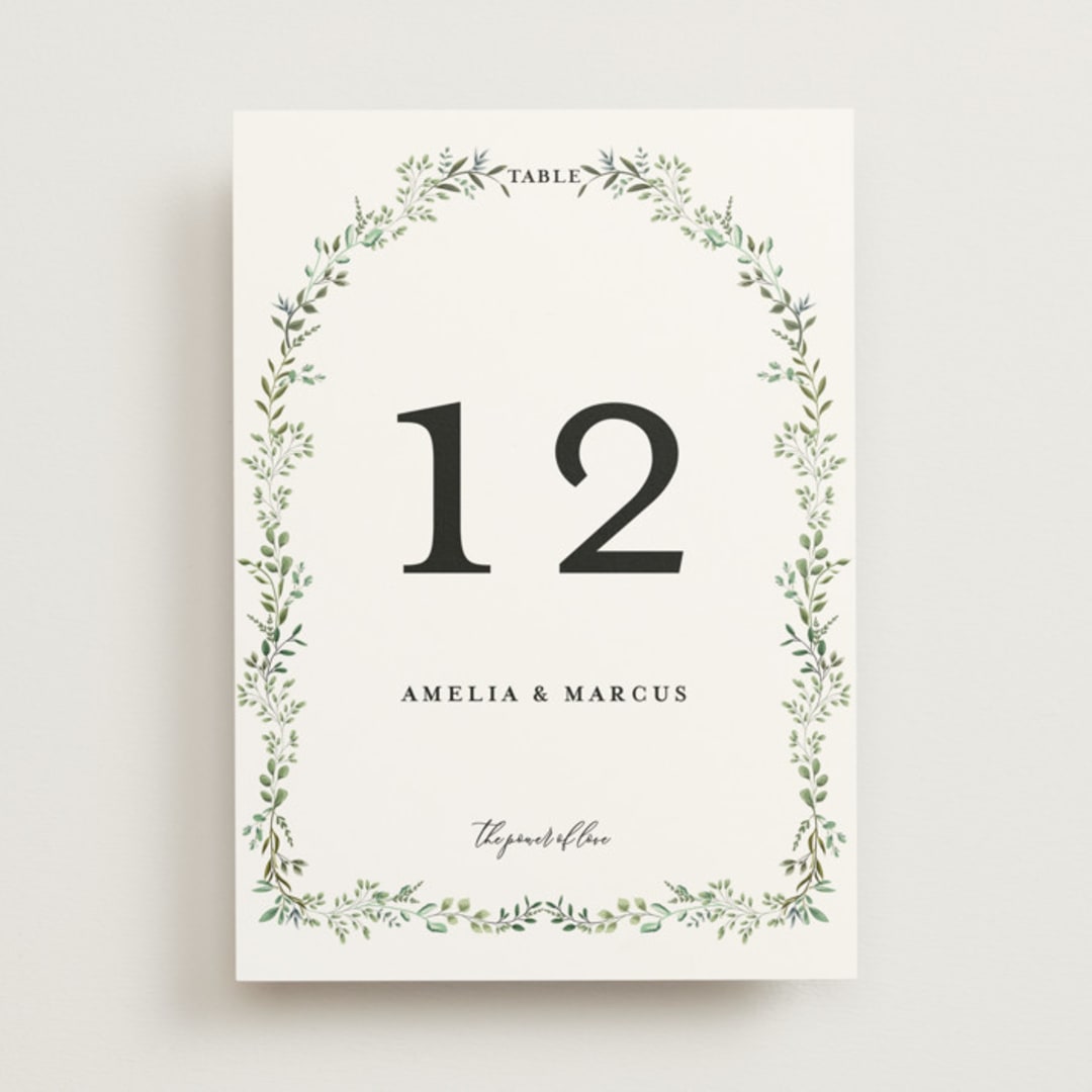 "Monogramed Arch" - Table Numbers in Mojito by Susan Moyal - Front