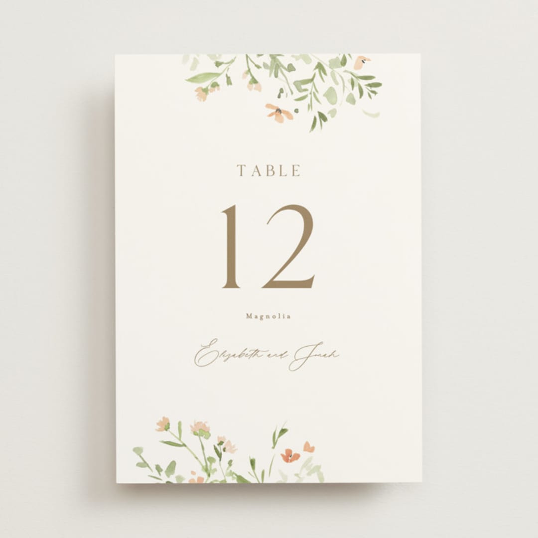 "Brynn" - Table Numbers in Toffee by Everett Paper Goods - Front
