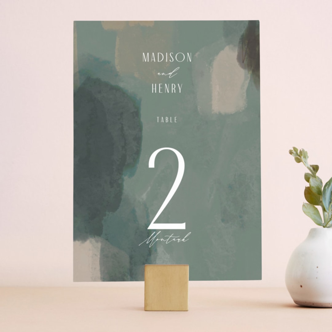 "Verdant" - Table Numbers in Moss by Nicoletta Savod - Front