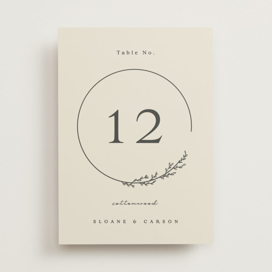 "Branched" - Table Numbers in Almond by Brianne Larsen - Front