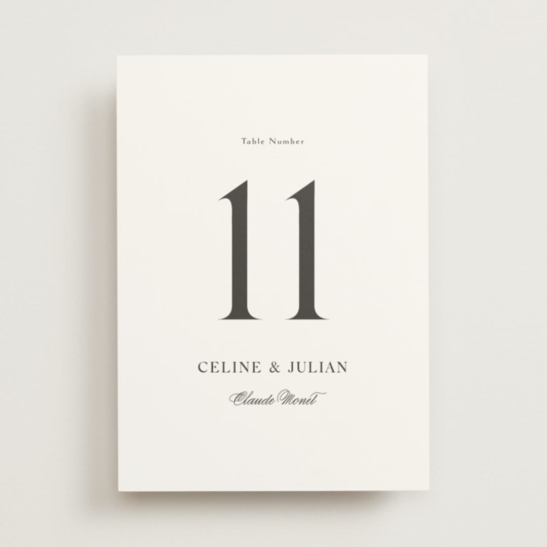 "CELINE" - Table Numbers in Opal by Melanie Kosuge - Front