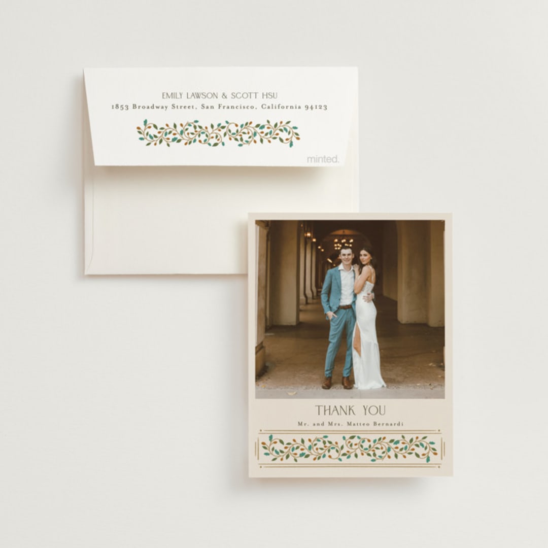 "Juliet" - Wedding Thank You Cards in Autumn by Ashlee Townsend - Front