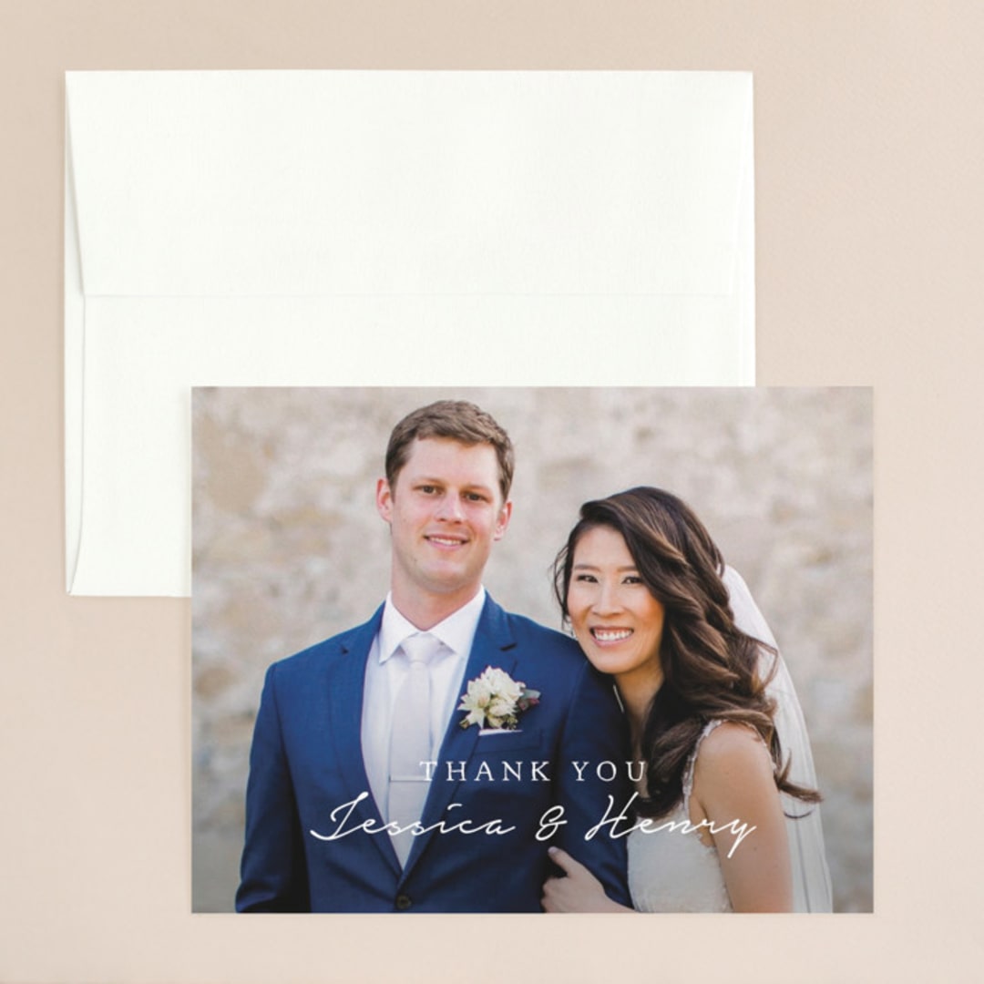 "Charleston" - Wedding Thank You Cards in Tuxedo by Susan Brown - Front