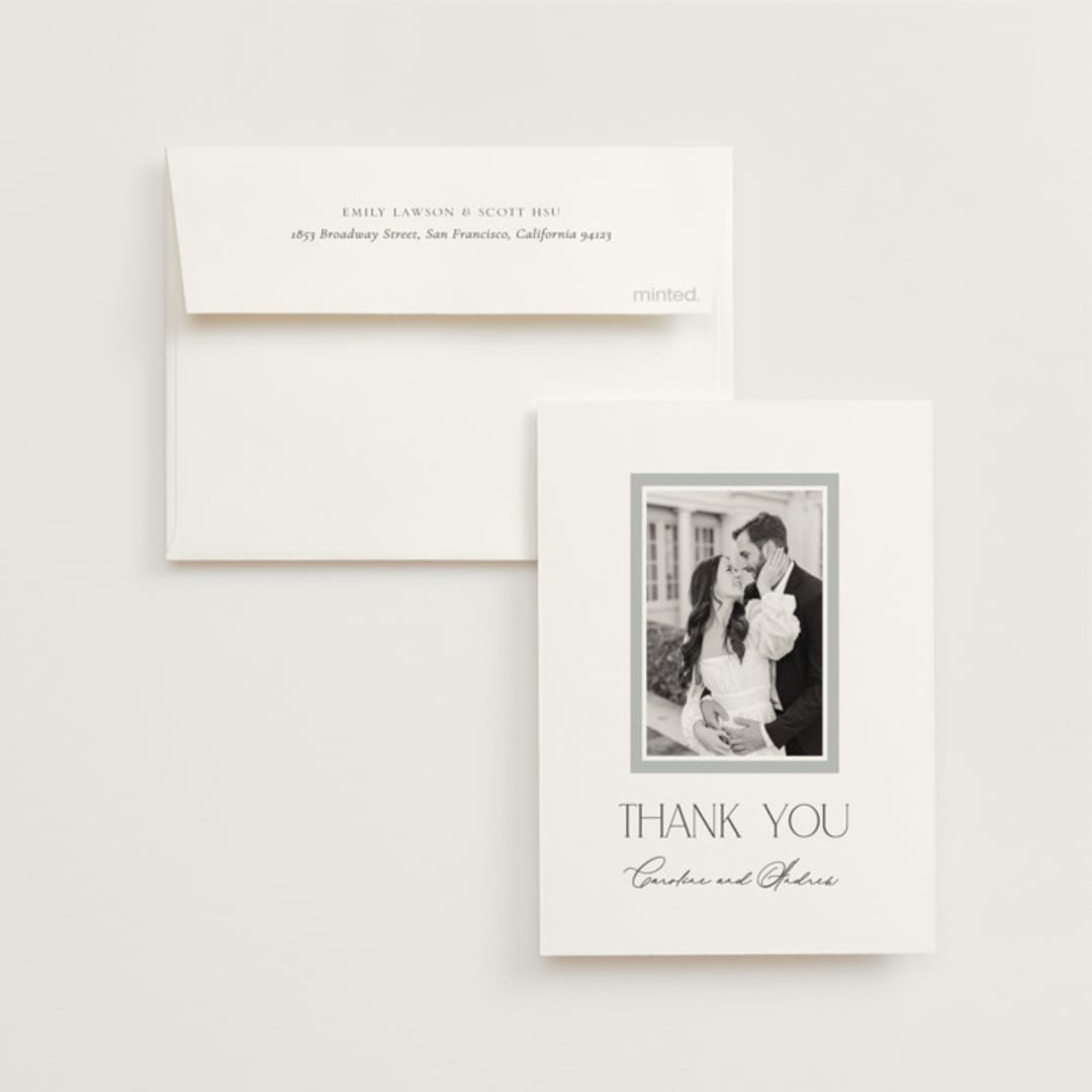 "Contemporary" - Wedding Thank You Cards in Cotton by Vanessa Doyle - Front