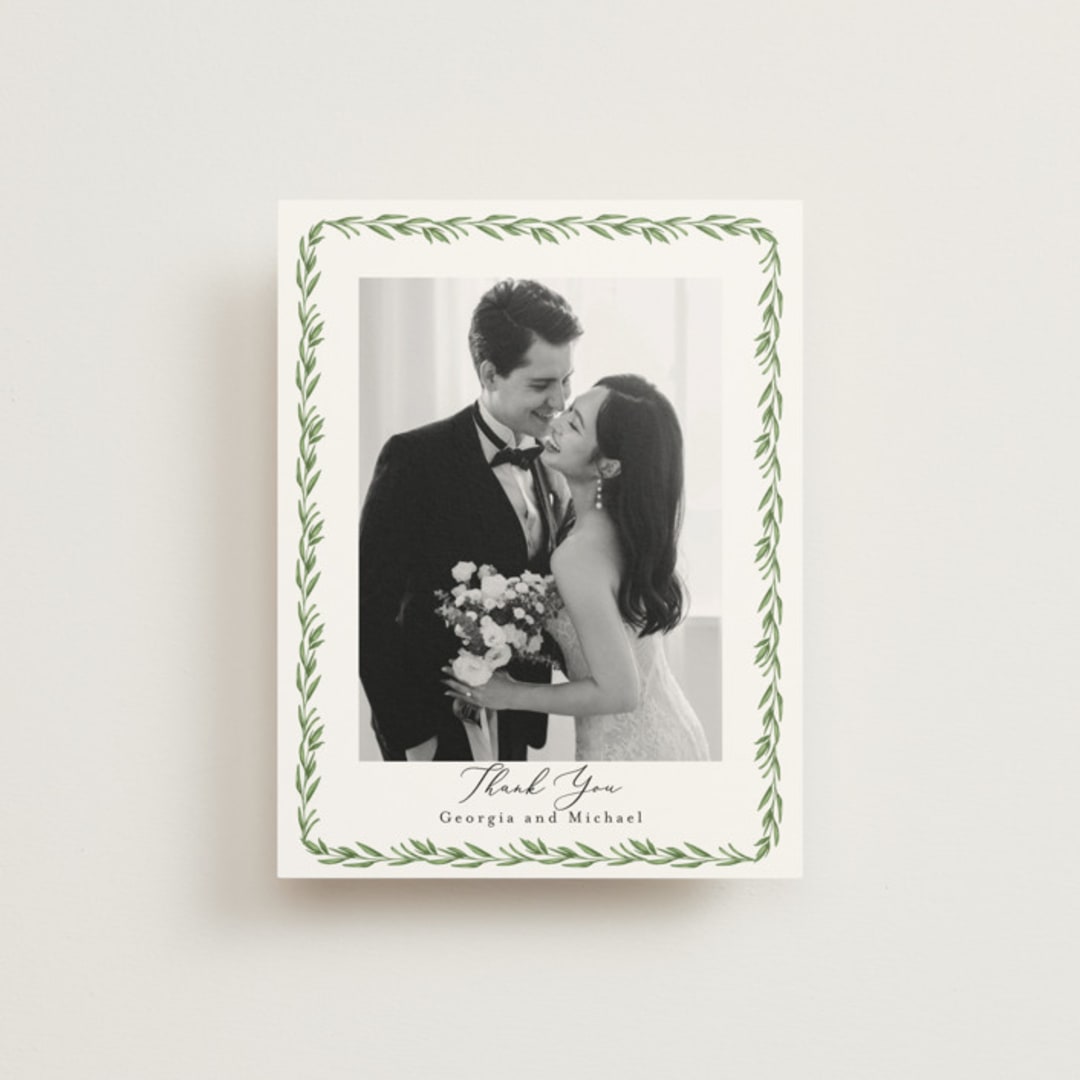 "Hydrangea Vine" - Wedding Thank You Cards in Coastal by Susan Moyal - Front