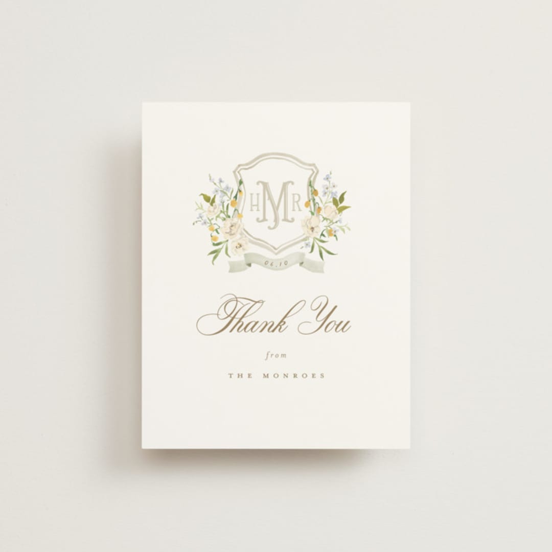 "Avalon" - Wedding Thank You Cards in Chiffon by Everett Paper Goods - Front