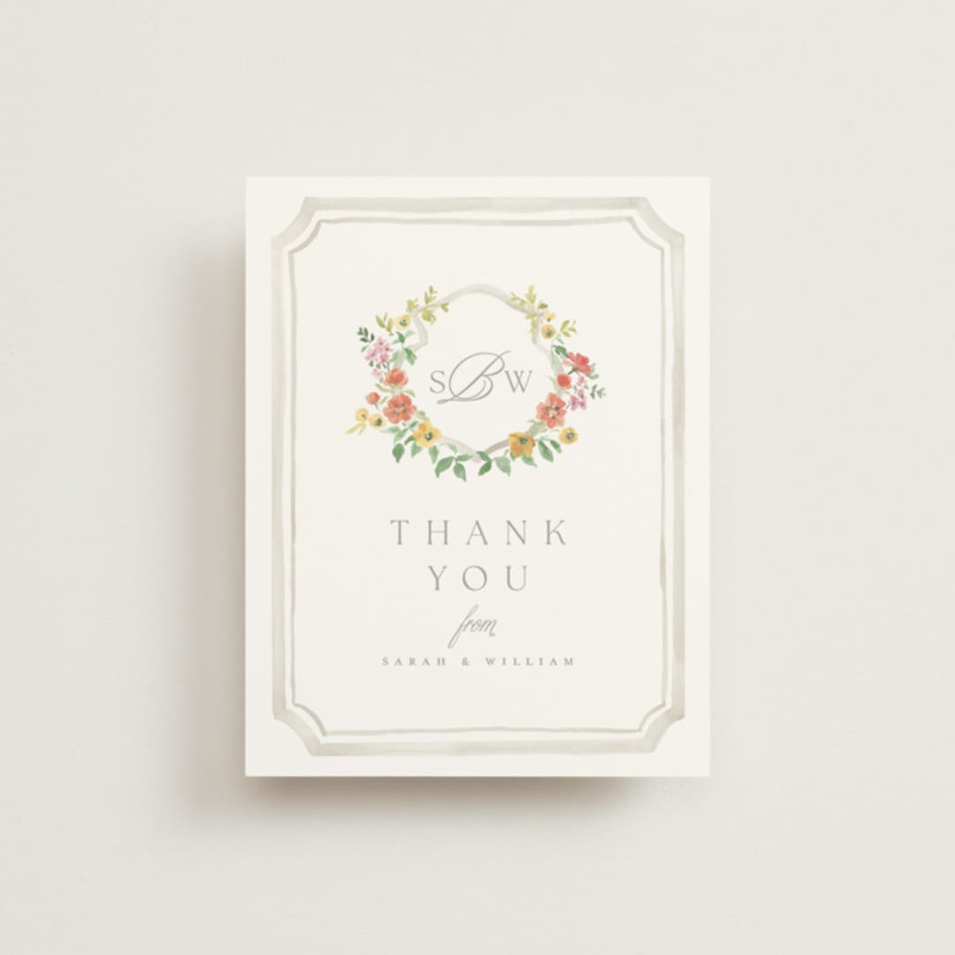 "Chelsea" - Wedding Thank You Cards in Hibiscus by Everett Paper Goods - Front