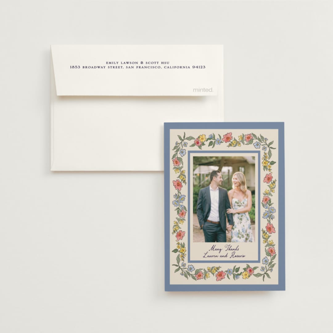 "A wedding in Low Country" - Wedding Thank You Cards in Cornflower by Chris Griffith - Front