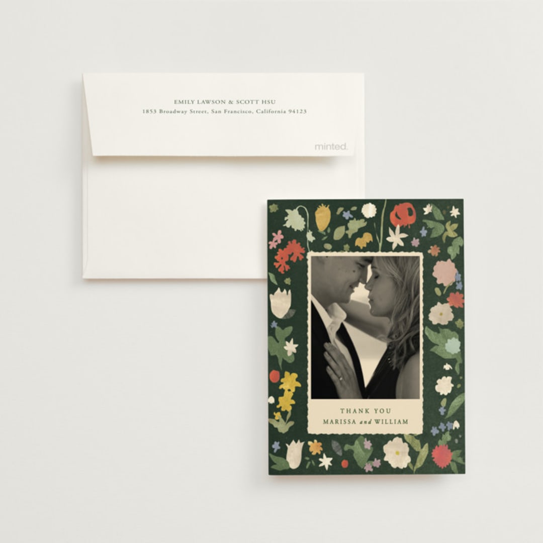 "all the flowers of the world" - Wedding Thank You Cards in Garden by Sumak Studio - Front