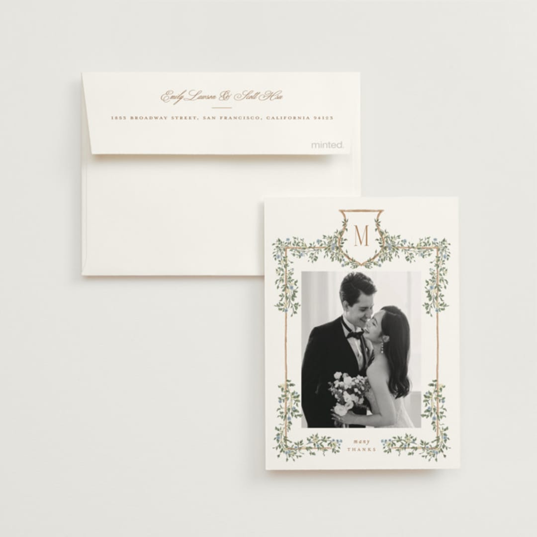 "Arbour" - Wedding Thank You Cards in Lake by Leah Bisch - Front