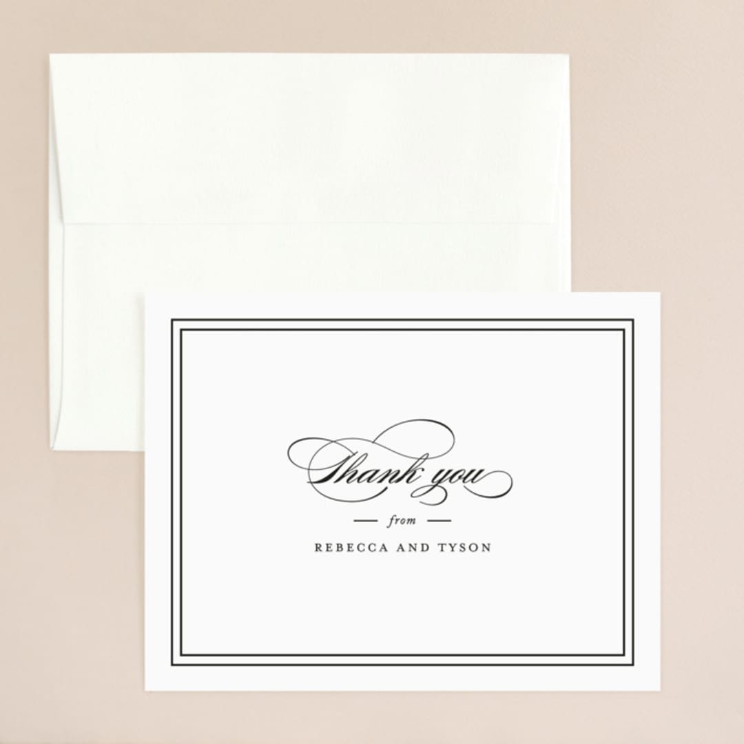 "Eloquence" - Wedding Thank You Cards in Vanilla by Kimberly FitzSimons - Front