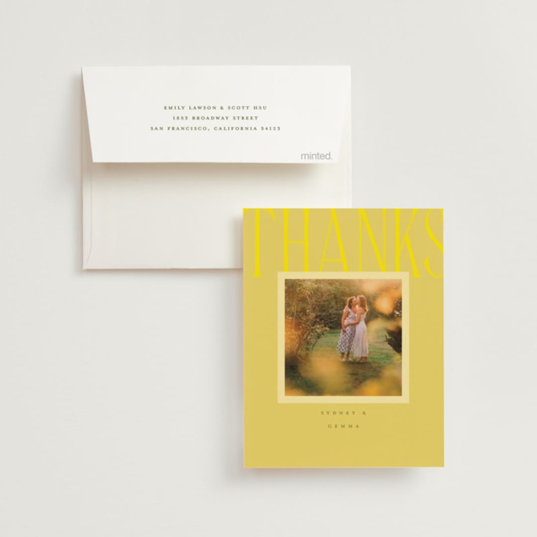 "Bloom" - Wedding Thank You Cards in Caribbean Citrus by Morgan Kendall - Front