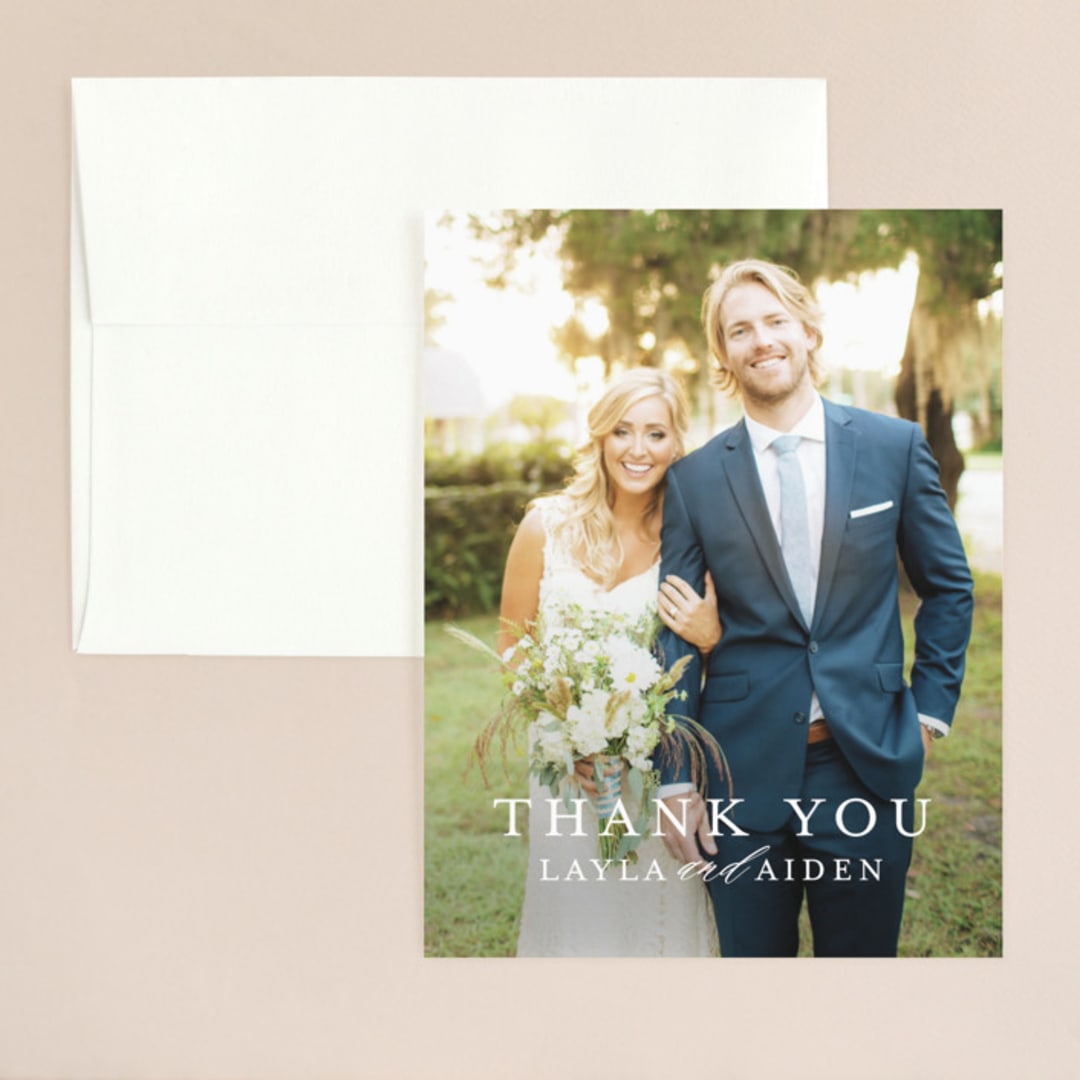 "Sedona" - Wedding Thank You Cards in Desert Sands by Itsy Belle Studio - Front