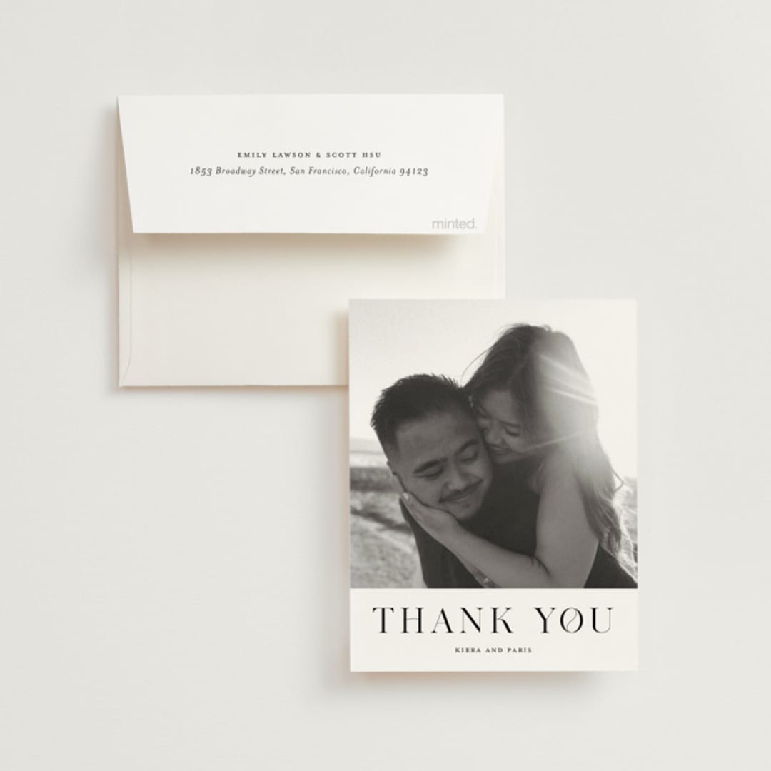"Embellished Note" - Wedding Thank You Cards in Tuxedo by tuldok - Front