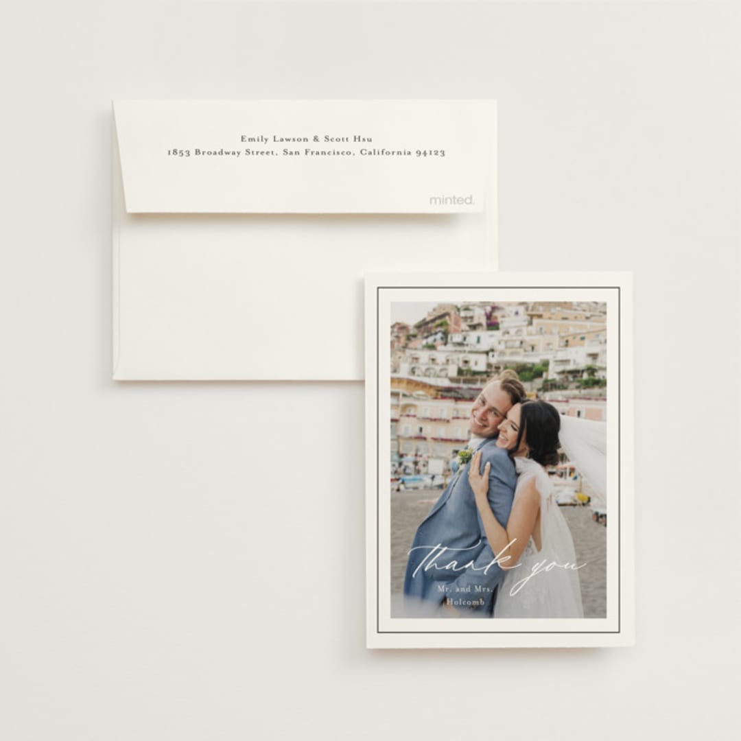 "Modern Air" - Wedding Thank You Cards in Cotton by Stacey Meacham - Front