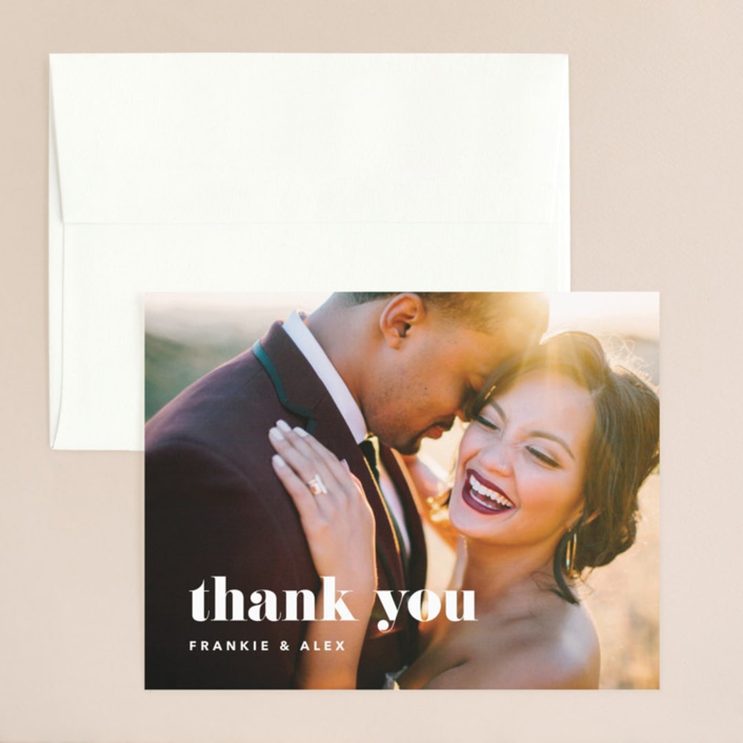 "Letters" - Wedding Thank You Cards in Silk by JoAnn Jinks - Front