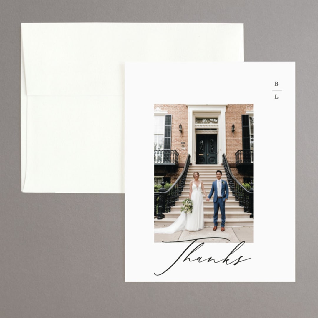 "Paire" - Wedding Thank You Cards in Tuxedo by Kate Ahn - Front