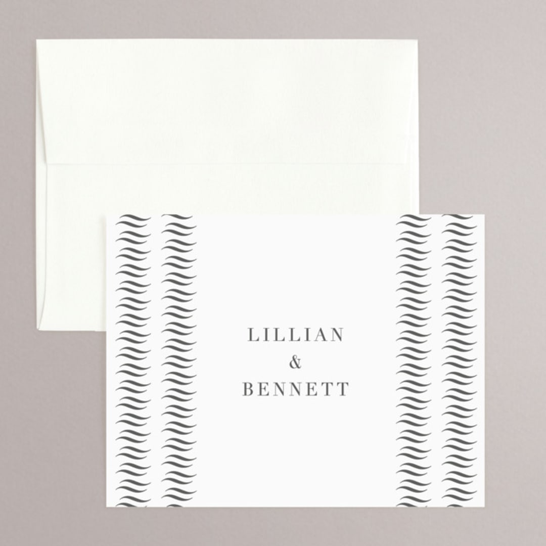 "Charleston" - Wedding Thank You Cards in Fog by Megan Davis - Front