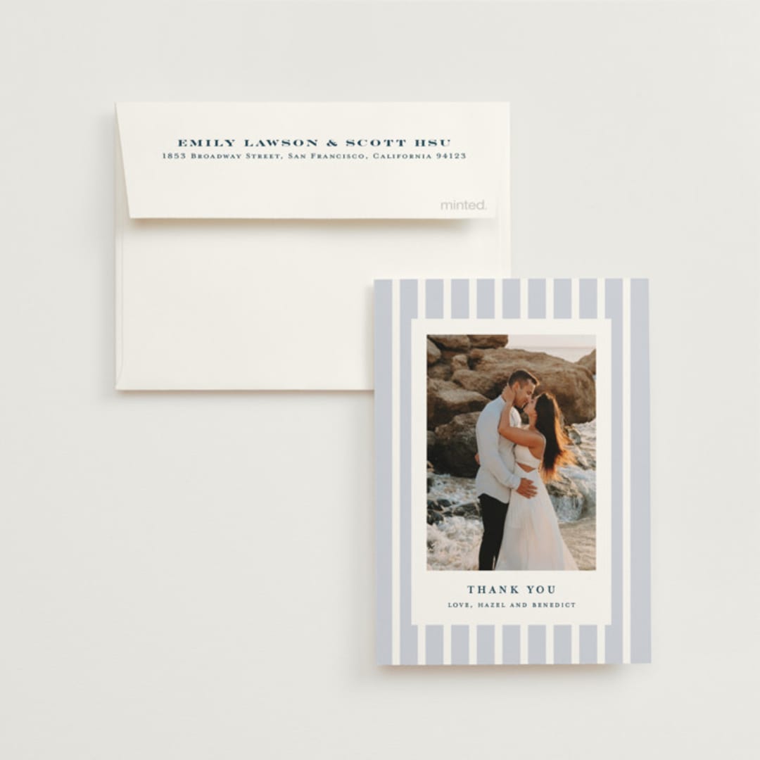 "melihrolo" - Wedding Thank You Cards in Powder Blue by chocomocacino - Front