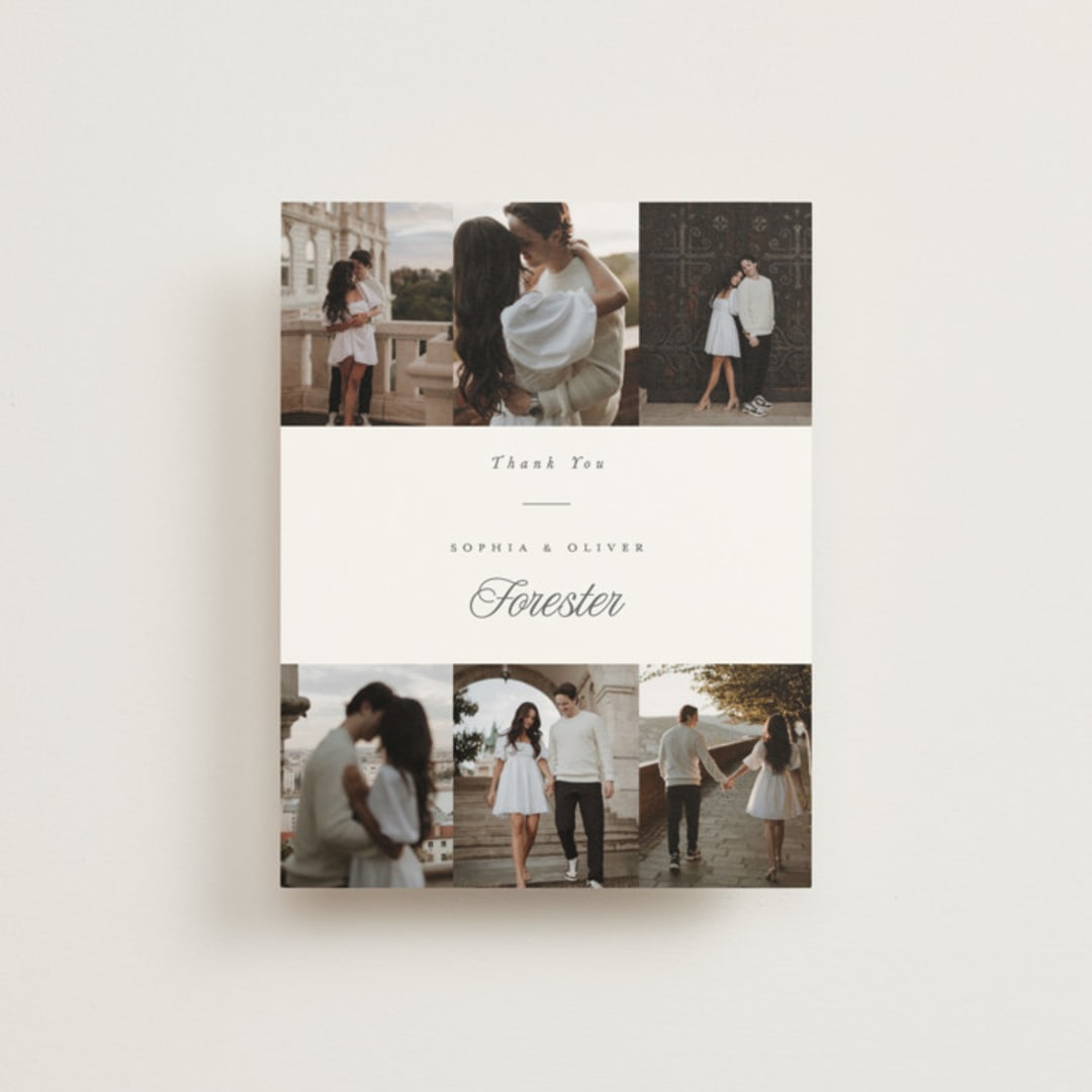 "Beautiful Day" - Wedding Thank You Cards in Graphite by Leah Bisch - Front