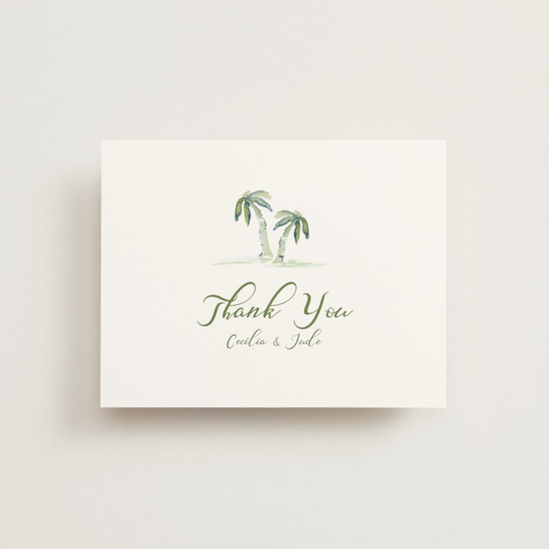 "Alento" - Wedding Thank You Cards in Celeste by Pati Cascino - Front