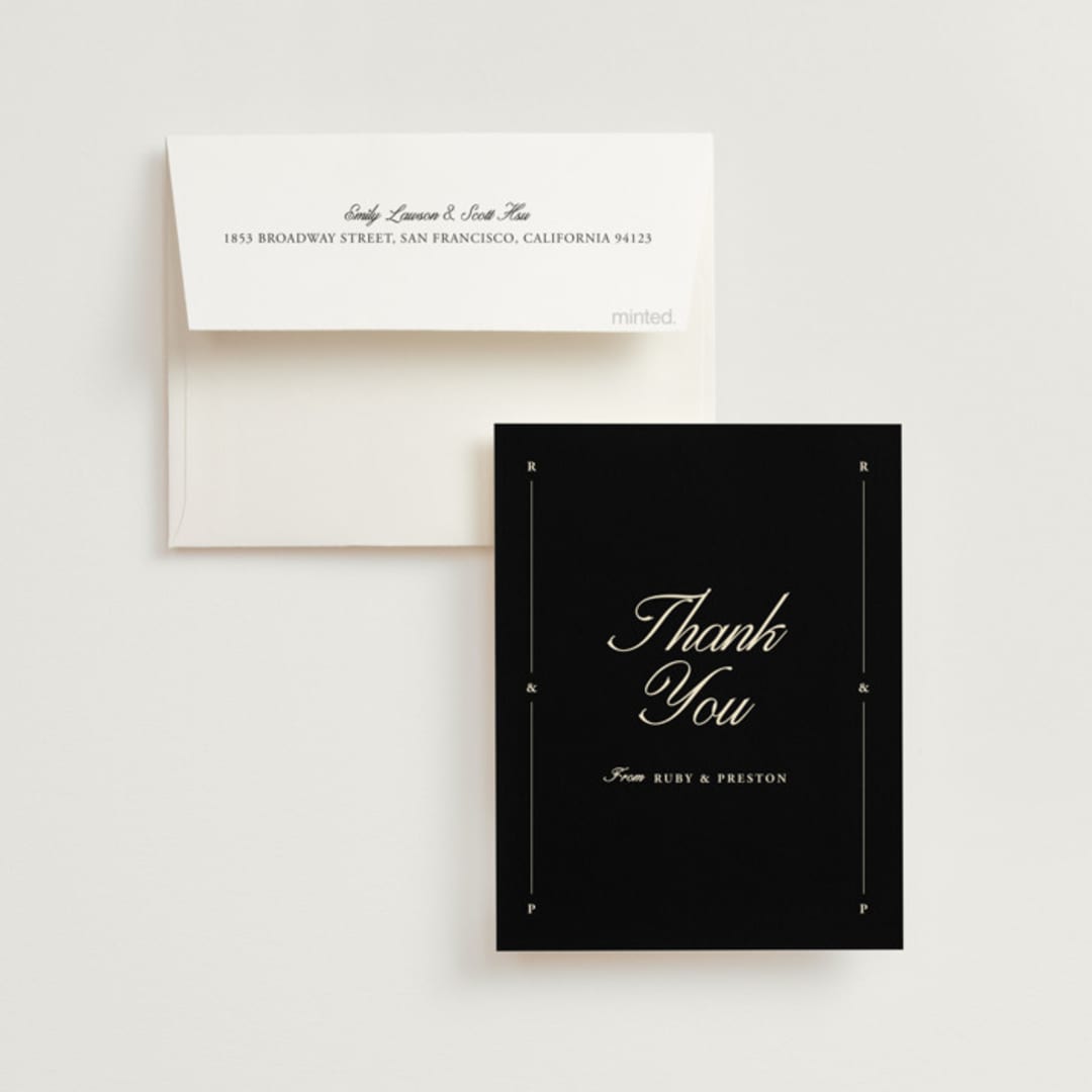 "Elegant and Formal" - Wedding Thank You Cards in Sunshine by Jen Ramsey - Front