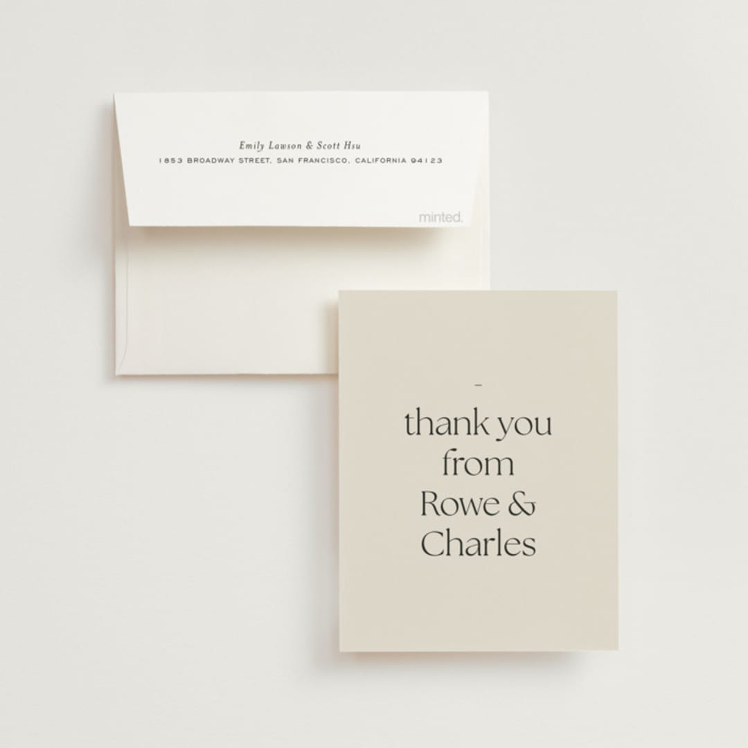 "monogram edit" - Wedding Thank You Cards in Sandstone by Sara Hicks Malone - Front