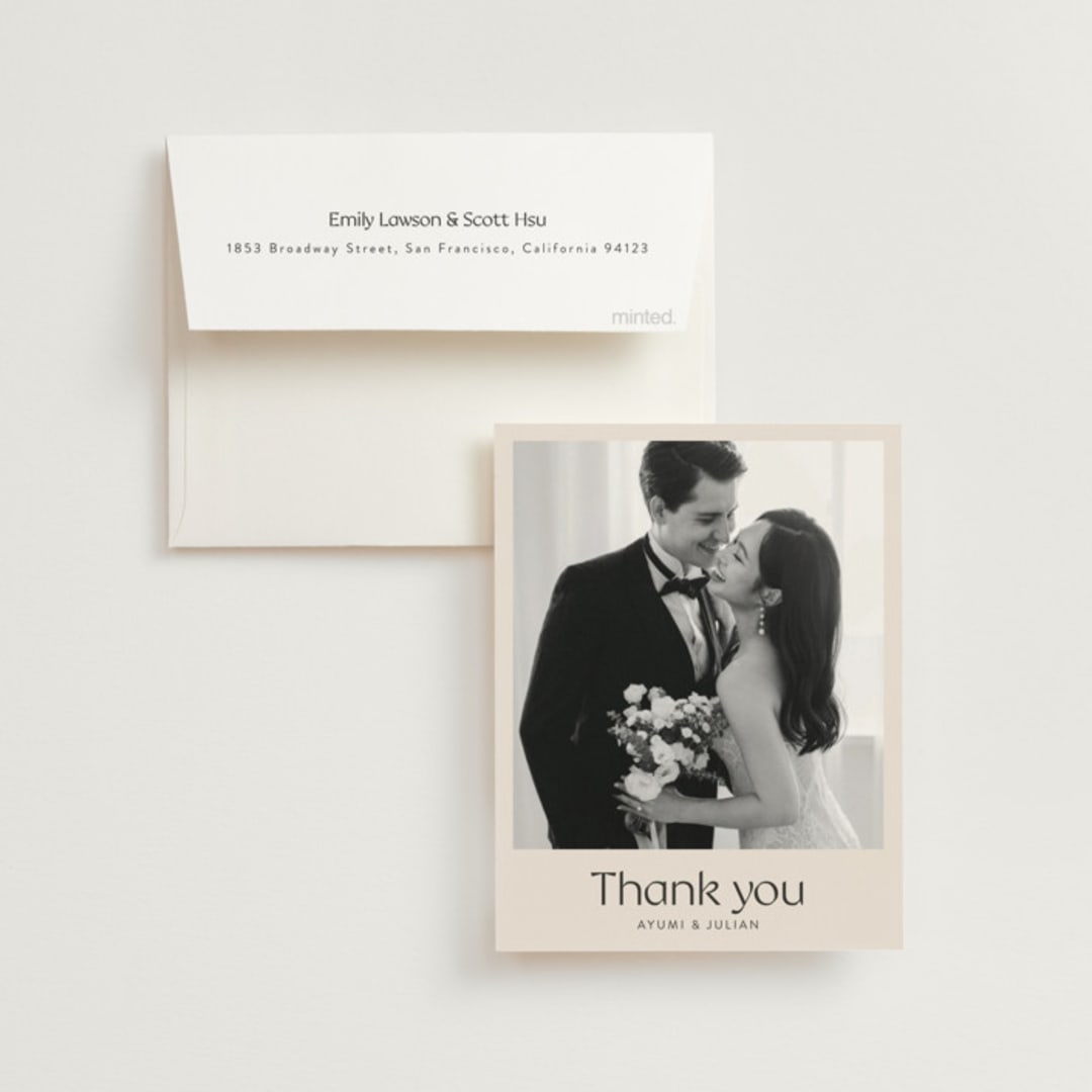 "Ayumi" - Wedding Thank You Cards in Ivory by Melanie Kosuge - Front