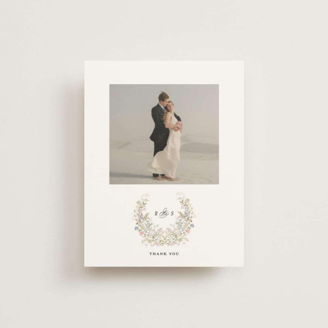 "flowering arch" - Wedding Thank You Cards in Sage by Lori Wemple - Front