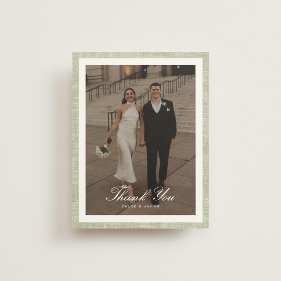 "Summer Linen" - Wedding Thank You Cards in Garden by Kelly Schmidt - Front