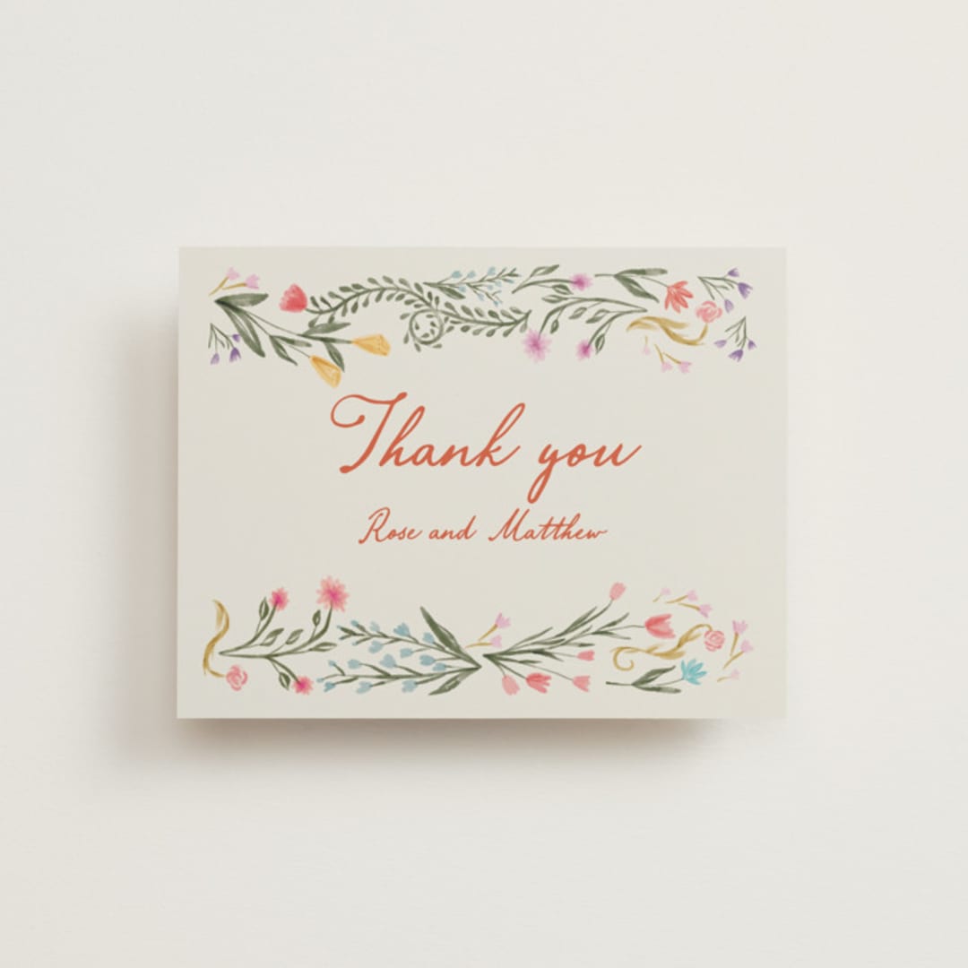 "Chantilly" - Wedding Thank You Cards in Sunset by Maja Cunningham - Front