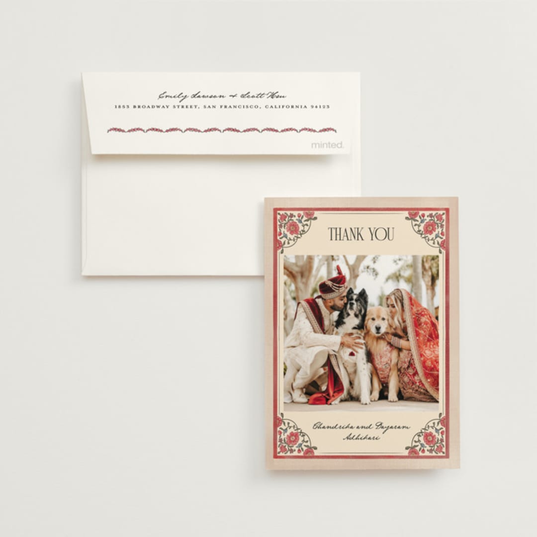 "Tapestry" - Wedding Thank You Cards in Almond by Jenna Holcomb - Front