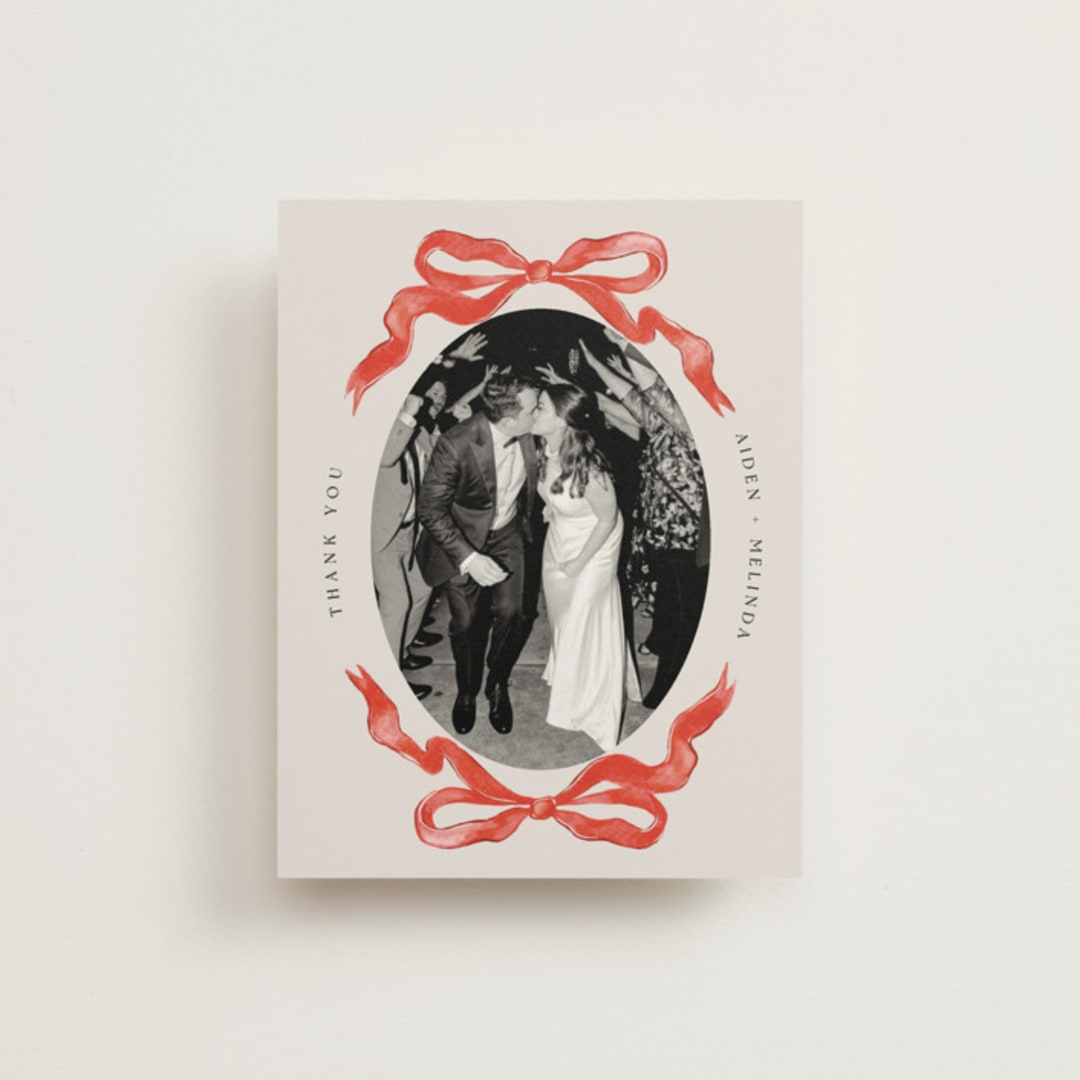 "Gibson" - Wedding Thank You Cards in Candy by Pati Cascino - Front