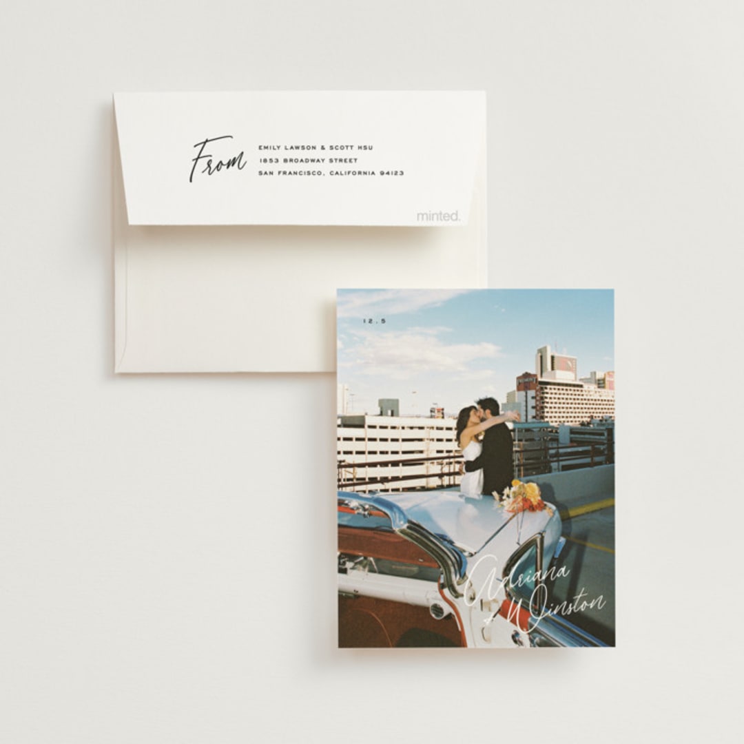 "Adriana" - Wedding Thank You Cards in Cotton by Hooray Creative - Front