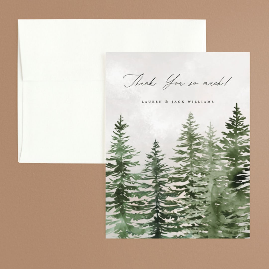 "montagna" - Wedding Thank You Cards in Forest by Petra Kern - Front