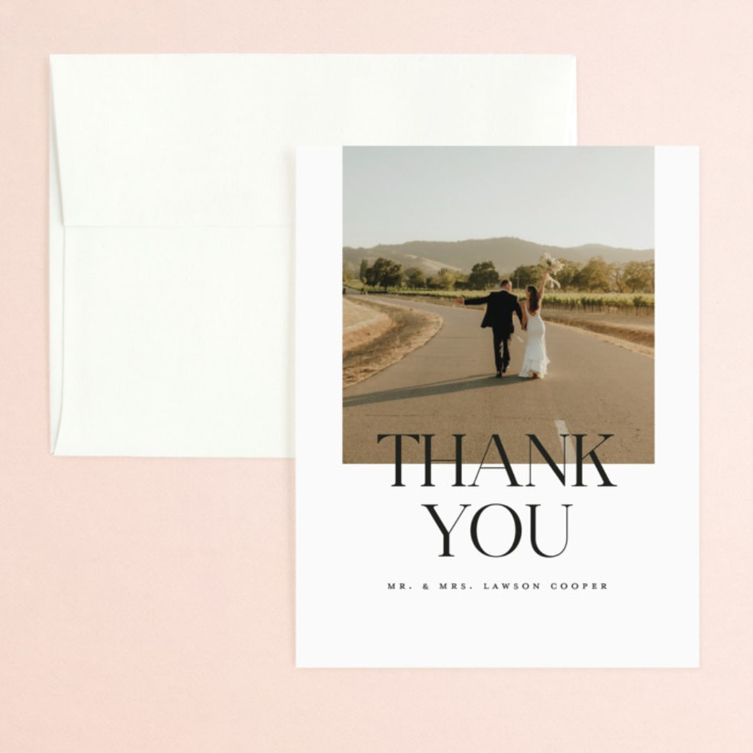 "Photographie" - Wedding Thank You Cards in Noir by Christie Garcia - Front