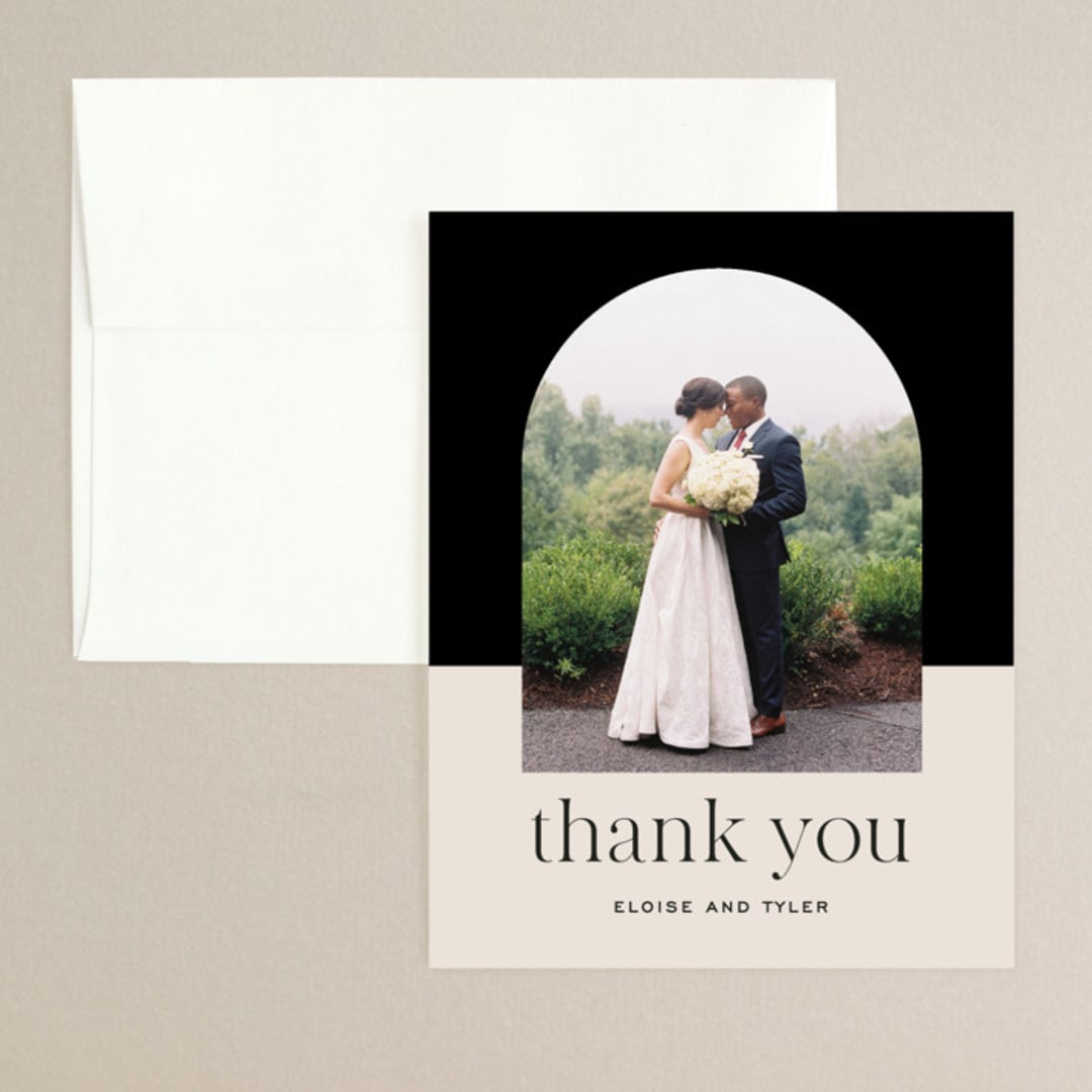 "Little party big love" - Wedding Thank You Cards in Noir by Jessica Corliss - Front