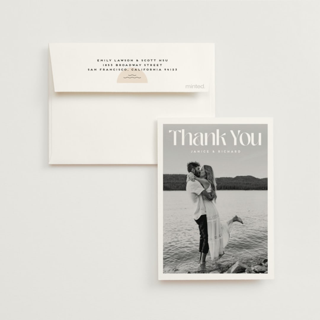 "News!" - Wedding Thank You Cards in Blackberry by Claudia Orengo - Front