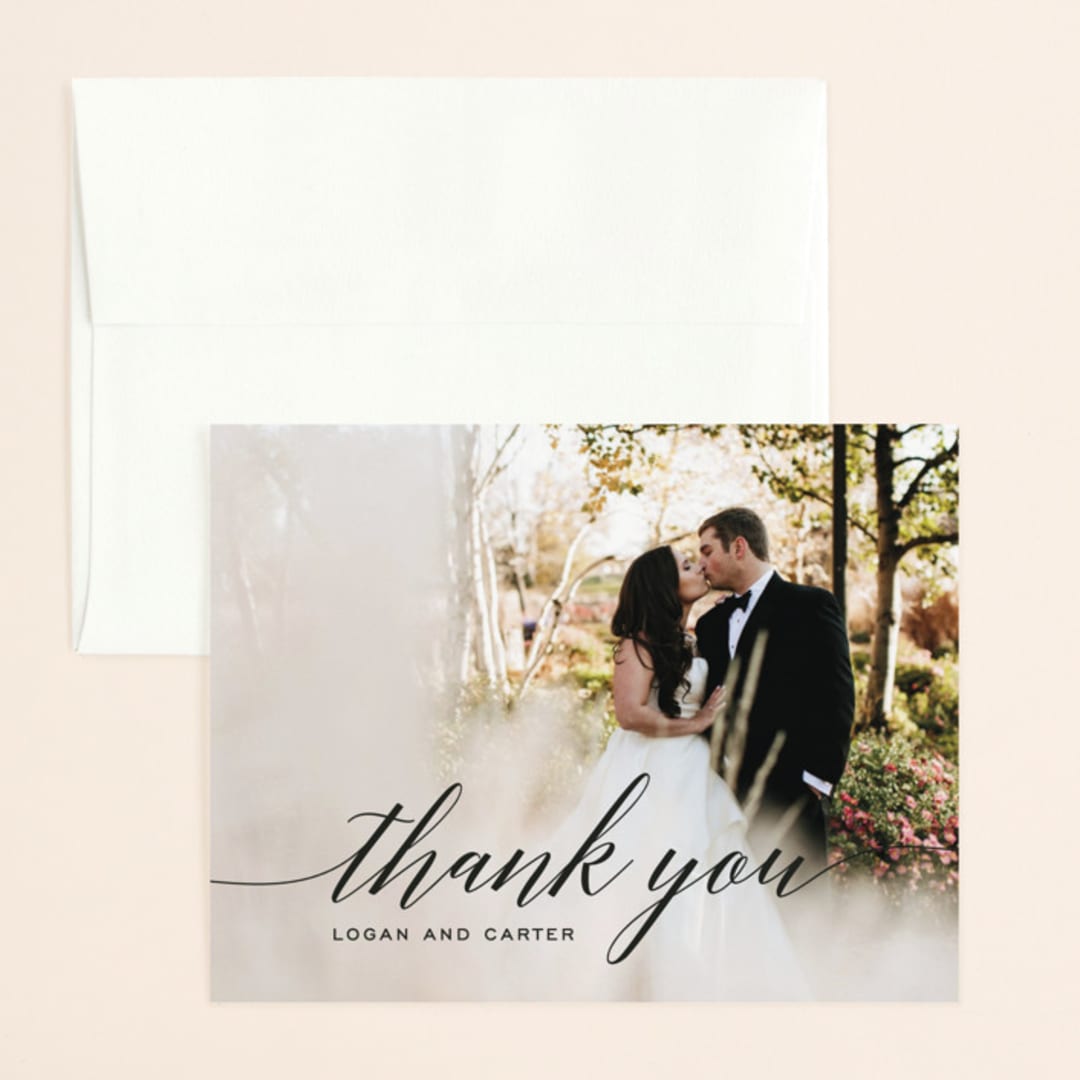 "Someone Like You" - Wedding Thank You Cards in Tuxedo by Design Lotus - Front