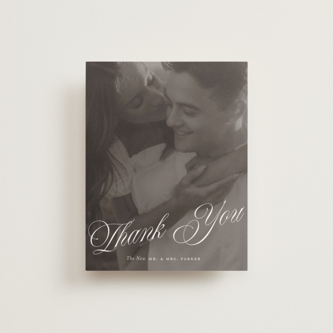 "Vintage Romance" - Wedding Thank You Cards in Ivory by Paper Raven Co. - Front