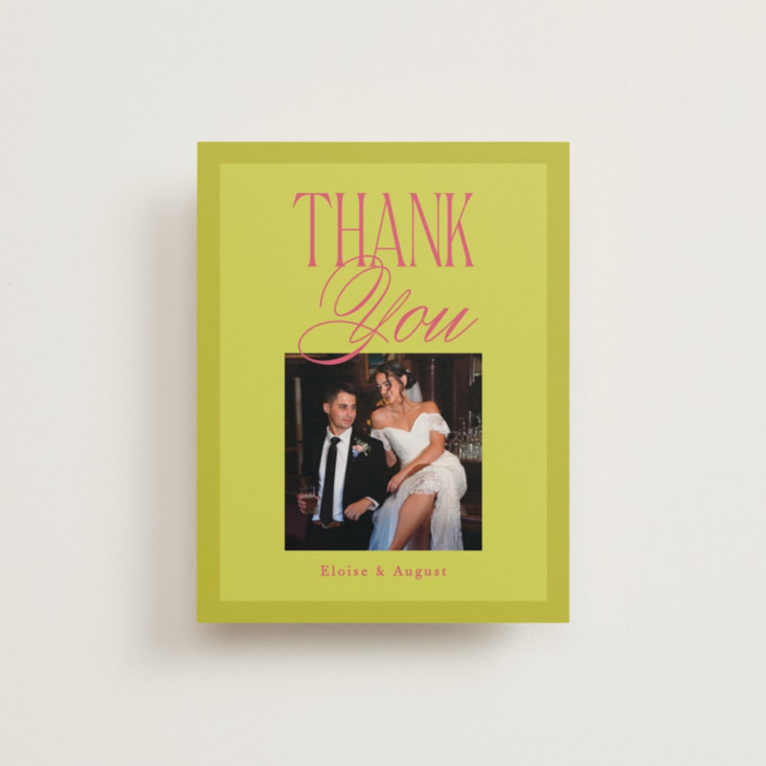 "Maximalist Poppies" - Wedding Thank You Cards in Flamingo by Morgan Kendall - Front