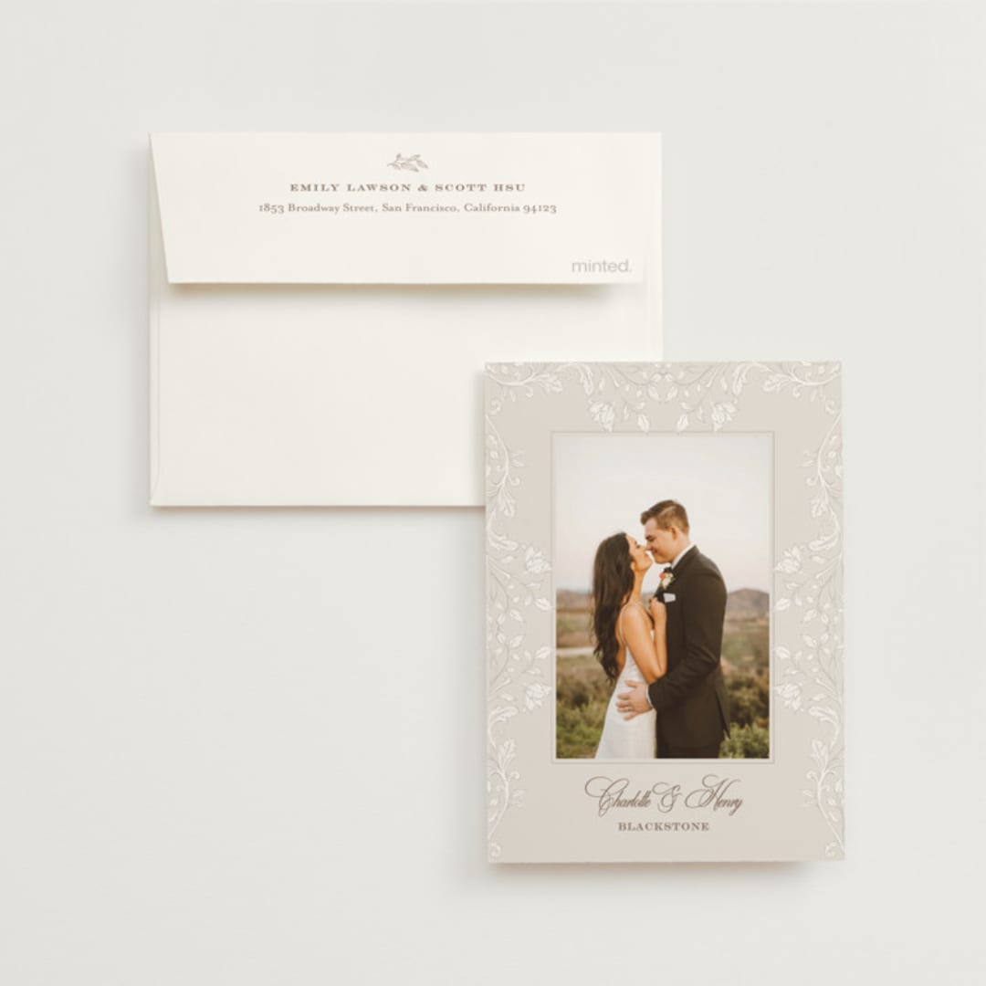 "vintage flourishes" - Wedding Thank You Cards in Natural by BR Designs - Front