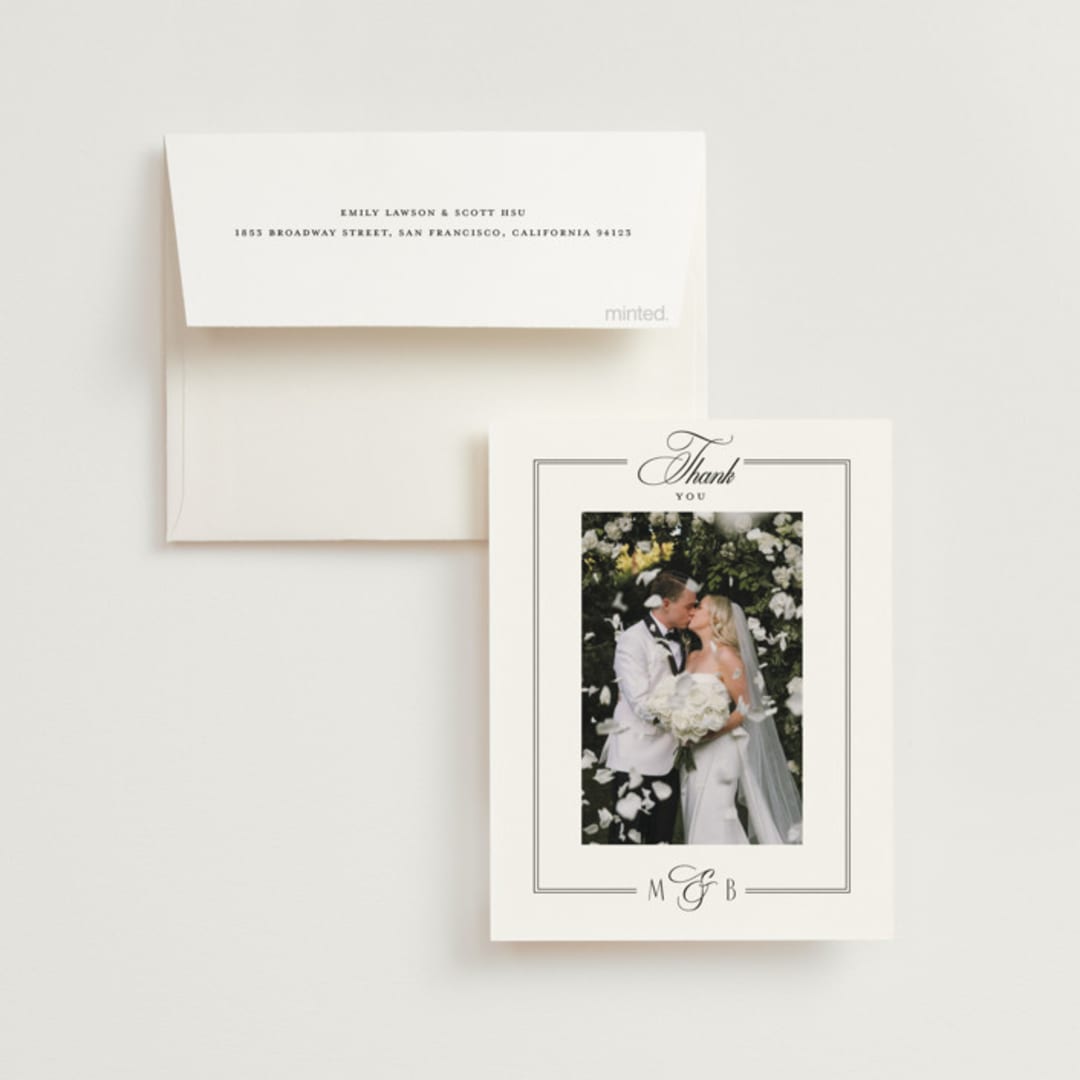 "Black Tie Elegance" - Wedding Thank You Cards in Tuxedo by Nicoletta Savod - Front