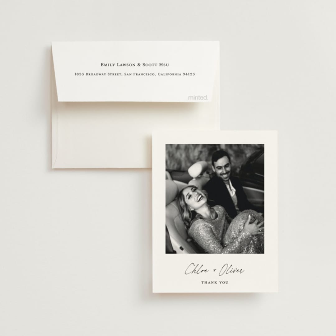 "modern classic" - Wedding Thank You Cards in Jasmine by Pippa Shaw - Front